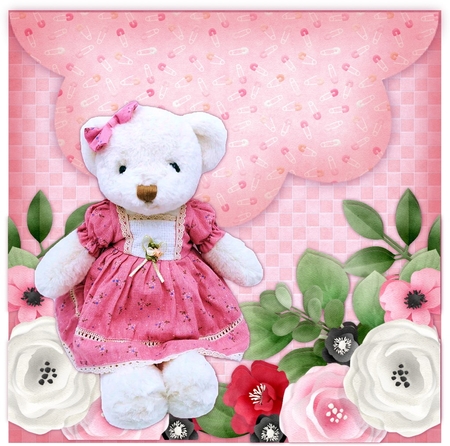 Envelop  Card  Birthday Girl Teddie by Davina Rundle