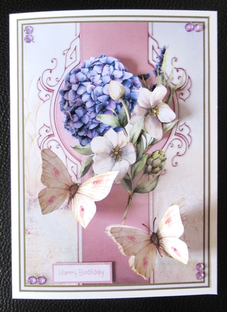 Hydrangea and butterfly A5 by Davina Rundle