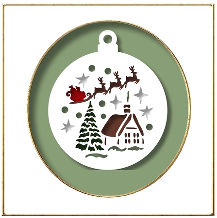 Faux Paper Cut Bauble 1 No Flowers by Davina Rundle