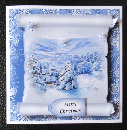 Christmas Parchment Scroll 3 No Flowers by Davina Rundle