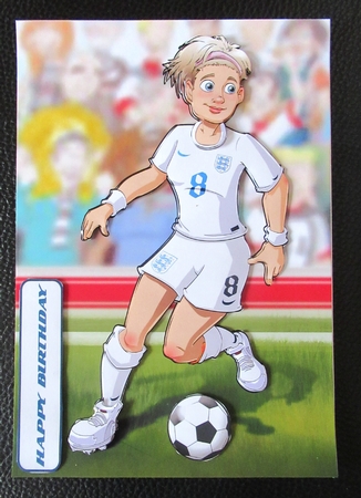 Womens Football Dudess White Strip by Davina Rundle