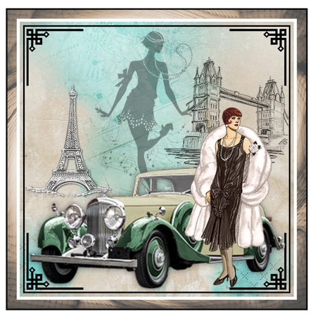 Travel Art Deco Style Mini Page Kit  by Davina Rundle