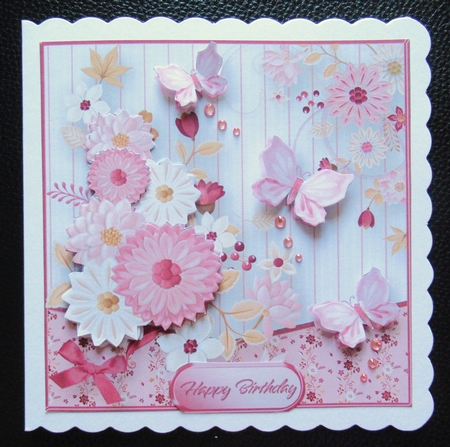 Flowers and Butterflies - Decoupage Card Mini Kit by Davina Rundle