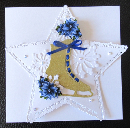 Step By Step Christmas Poinsettias in Dark  Blue by Davina Rundle