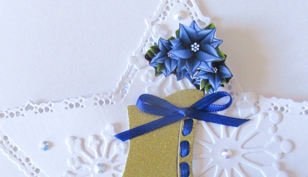 Step By Step Christmas Poinsettias in Dark  Blue by Davina Rundle
