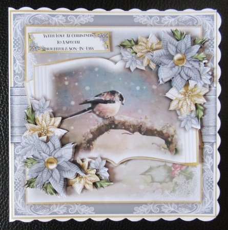 Christmas British Birds Long Tailed Tit Open Book by Davina Rundle