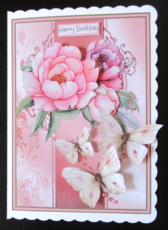 Large rose and butterfly A5 by Davina Rundle
