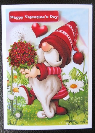 Valentines Day Gnome Flowers by Davina Rundle