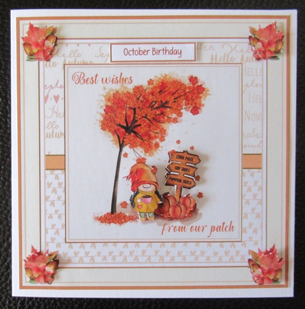 Autumn Blessings Decoupage 8x8ins Kit 1 by Davina Rundle