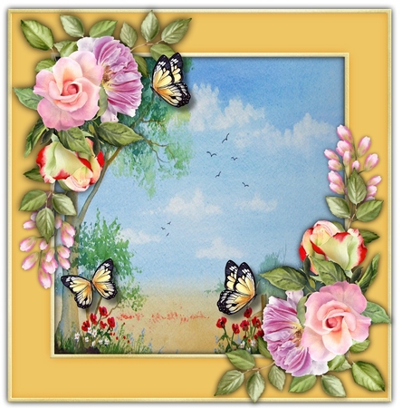 8x8 Mini Kit, Butterflys And Rose by Davina Rundle