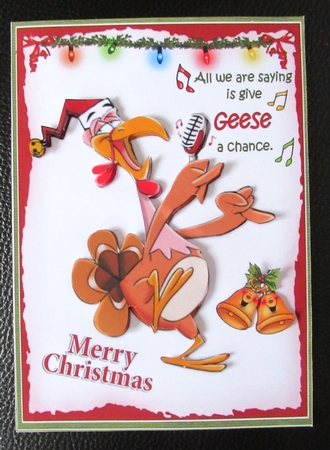 The singing Christmas turkey 8x8 & A5 mini kit by Davina Rundle