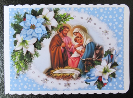 Christmas Nativity with flowers  8x8 & A5 mini kit by Davina Rundle