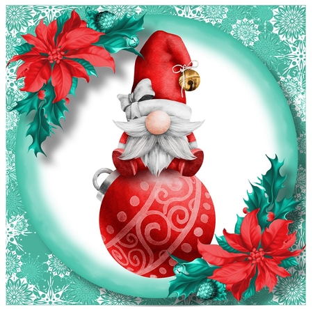 Cute Christmas Gnome 3 by Davina Rundle