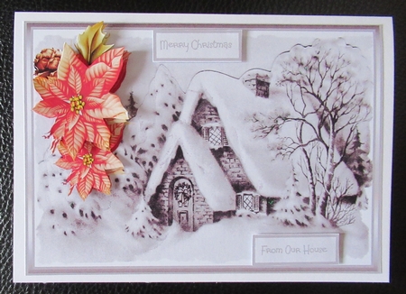House in the snow A5 card by Davina Rundle