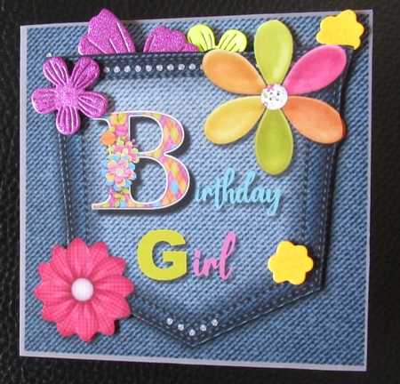Birthday Girl Denim Pocket by Davina Rundle