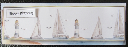 Landscape Lge DL - Boats & Lighthouse by Davina Rundle