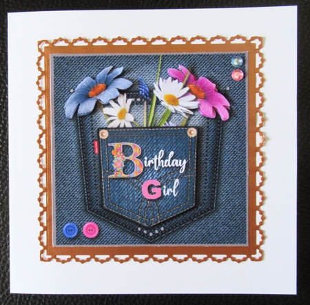Floral Denim Pocket by Davina Rundle