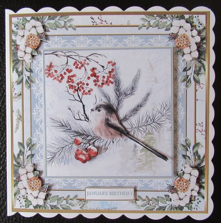 Christmas Winter Scene 7x7ins Topper 1 by Davina Rundle