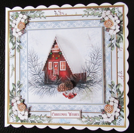 Christmas Home Winter Scene 7x7ins Topper  by Davina Rundle