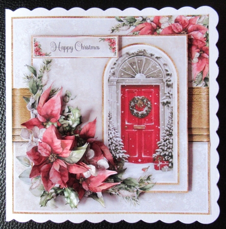 Watercolour Poinsettia Vintage Christmas No.4 by Davina Rundle