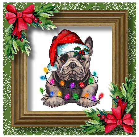 Santas Little Helper - French Bulldog by Davina Rundle