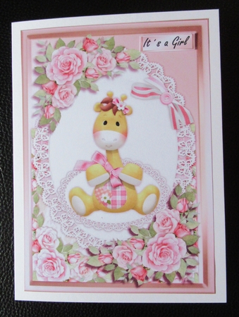 A5 Giraffe In Pink by Davina Rundle