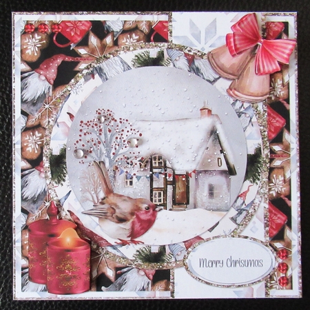 Snowy Village 1: Snowy Cottage & Robin 7 x 7 Card Mini Kit, 7 Sheets by Davina Rundle