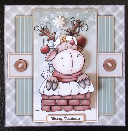 Christmas chimney reindeer min kit by Davina Rundle