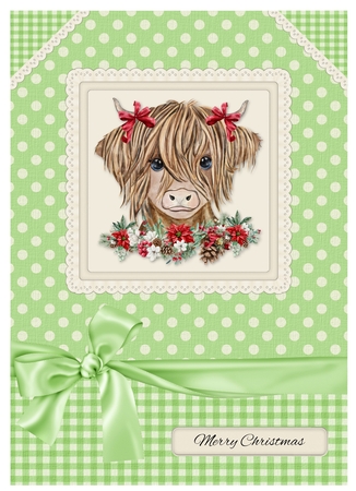 Highland Cow Holiday Topper by Davina Rundle