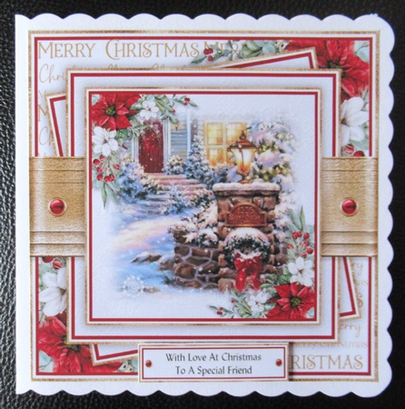 Christmas Cottage 7x7 inch No.2 by Davina Rundle