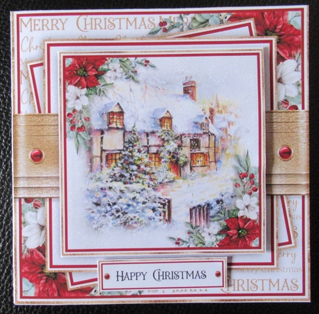 Christmas Cottage 7x7 inch No.4 by Davina Rundle