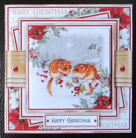 Christmas Animals Door Mice Hanging Out 7x7 inch by Davina Rundle