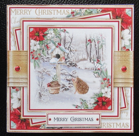 Hedgehog Christmas 7x7 inch No.6 by Davina Rundle