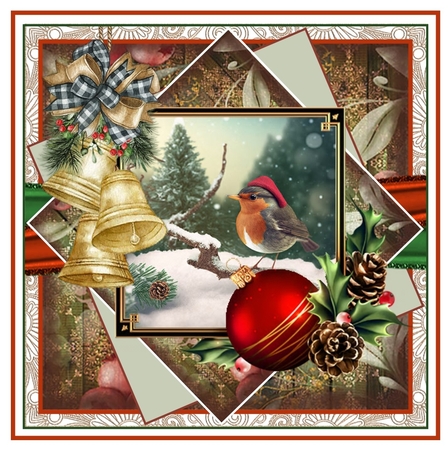 Cute Christmas Robin Mini Page Kit by Davina Rundle