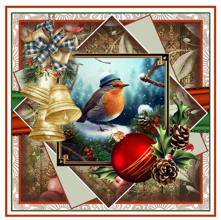 Cute Christmas Robin 02 Mini Page Kit by Davina Rundle