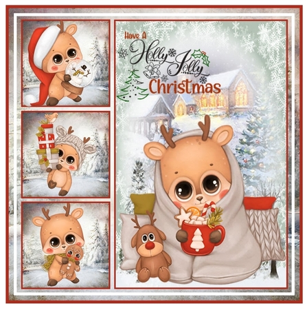 Cute Christmas Deer Mini Page Kit  by Davina Rundle