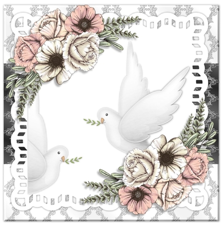Sympathy Flowers & Doves by Davina Rundle