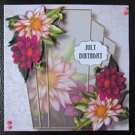 Art Deco Beautiful Floral - Dahlias by Davina Rundle