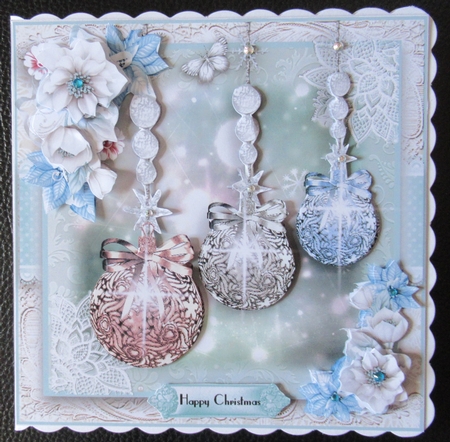 Pastel Christmas baubles by Davina Rundle