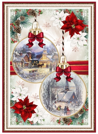 Village Church Christmas Baubles Mini Page Kit by Davina Rundle