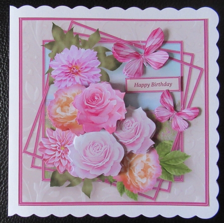 Pink Delight - Decoupage Card Mini Kit by Davina Rundle