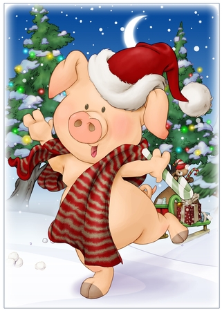 Pigs in Blankets Pip Christmas by Davina Rundle