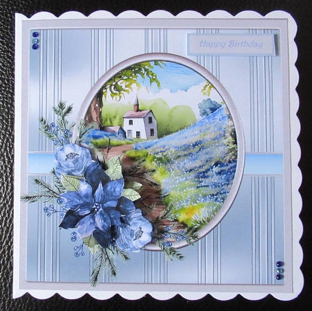 House at the top of the lane with flowers 7x7 by Davina Rundle