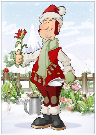 Christmas Gardening Dude by Davina Rundle