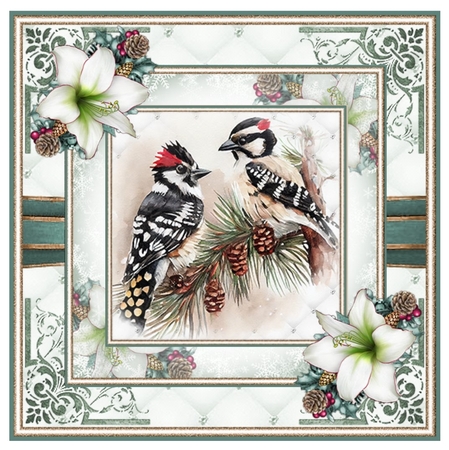 Christmas Woodpecker Mini Page Kit by Davina Rundle