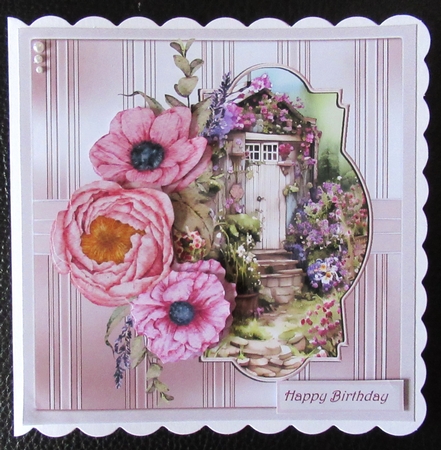 Roses and garden shed 7x7 by Davina Rundle