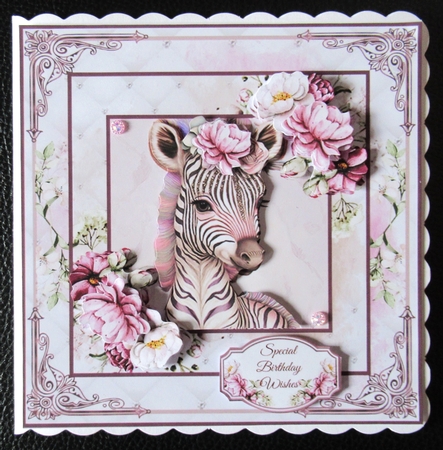 Cute Floral Zebra Mini Page Kit by Davina Rundle
