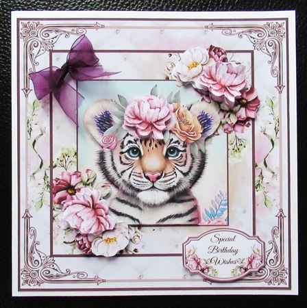 Cute Floral Tiger Mini Page Kit by Davina Rundle