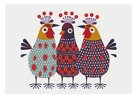 three french hens -12 days of christmas by Davina Rundle