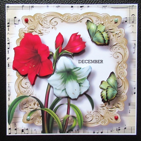 Fabulous Floral With Sheet Music - Amaryllis by Davina Rundle